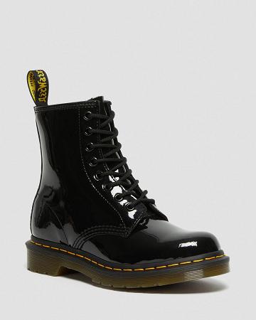 Dr Martens 1460 Lak Leren Veterlaarzen Dames Zwart | NL 581RVD